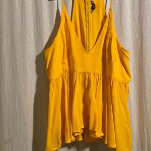 Express Vivid Yellow Babydoll Tank Top M